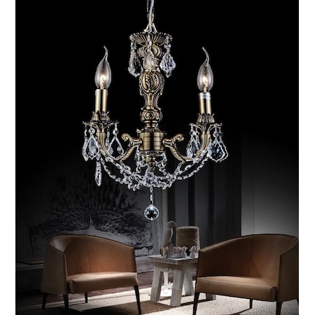 Cwi Lighting 3 Light Up Chandelier With Antique Brass Finish 2038P14AB-3